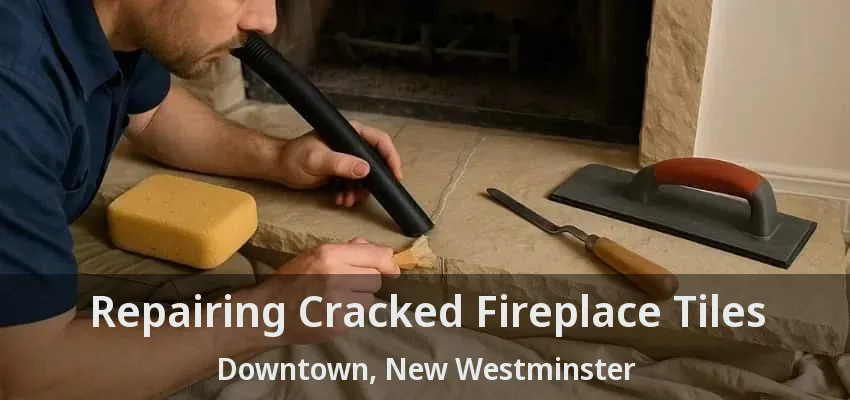 Repairing Cracked Fireplace Tiles Downtown, New Westminster - BC